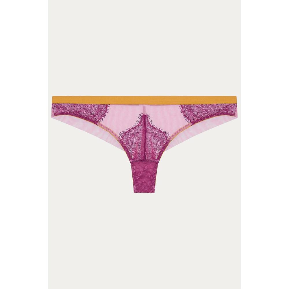 NEW DORA LARSEN megan seamless knicker in oxblood/mustard/dusty rose